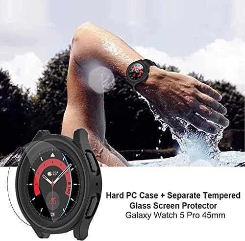 Fuvautu [6+6pack] עבור Samsung Galaxy Watch 5 Pro 45 ממ מגן מסך ואביזרים של 45 ממ, סרט מגן מזכוכית 6 מארזים